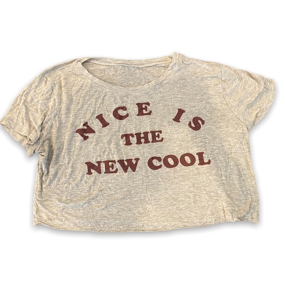 Nice is the new cool heather grey crop top small - Picture 1 of 3
